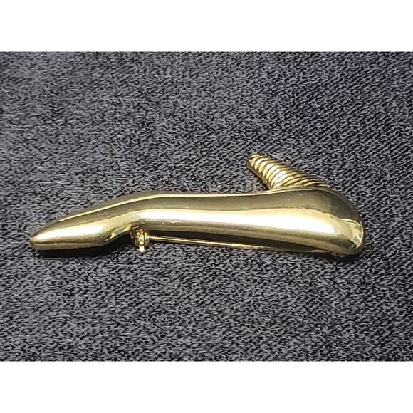 Vintage Retro Gold Tone High Hill Shoe Collectible Brooch / Pin - Picture 2 of 5